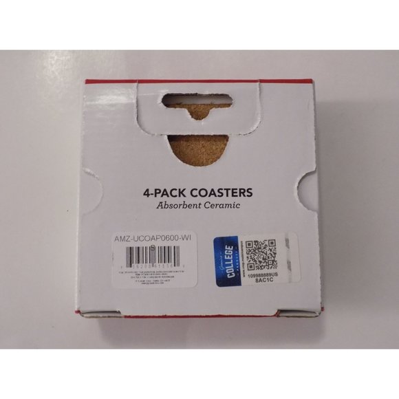 Wisconsin Badgers Ceramic Coasters 4 Piece Set College Football, Sports - Picture 4 of 6